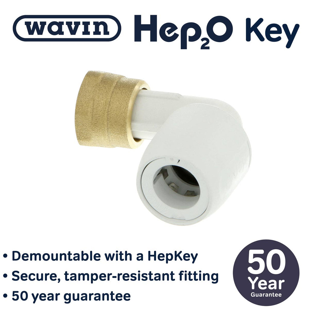 Hep2O Bent Tap Connector White 15mm x 1/2" HD27/15W-Wavin Uk Ltd (Via Nmbs)-Oceanair