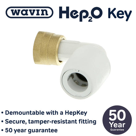 Hep2O Bent Tap Connector White 15mm x 1/2" HD27/15W-Wavin Uk Ltd (Via Nmbs)-Oceanair