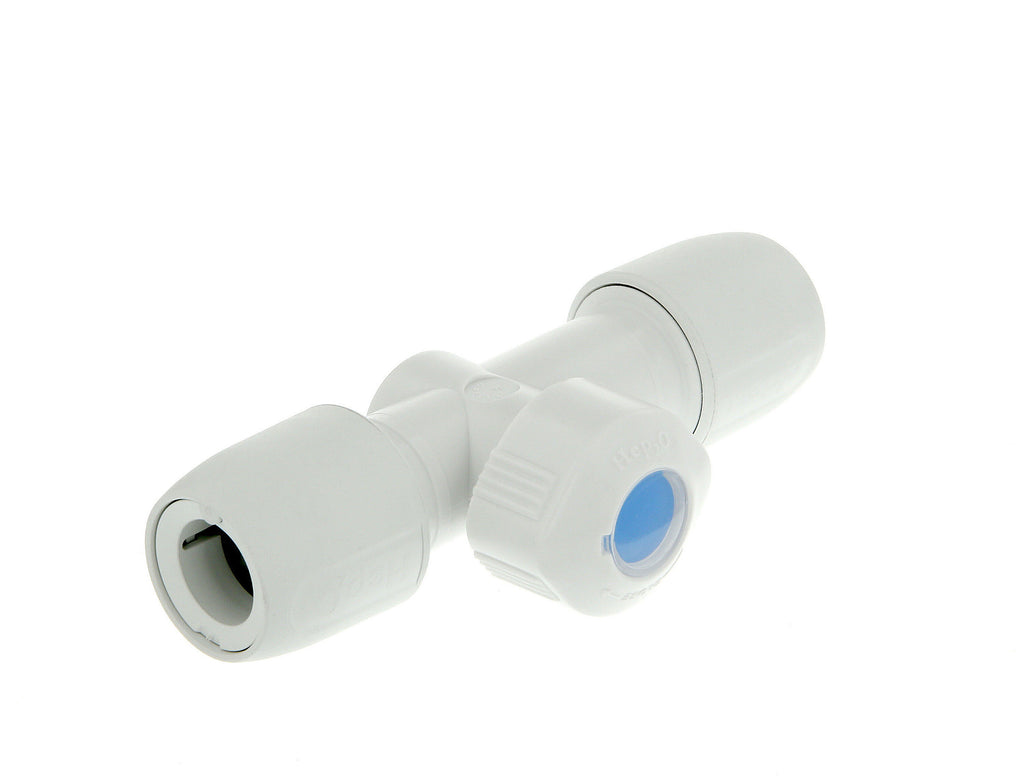 Hep2O Plastic Push-Fit Shut Off Valve Hot/Cold 15mm White HX37/15W