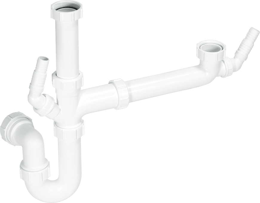 McAlpine 1 1/2" Bowl and a Half Sink Kit & Trap White 40mm SK1A
