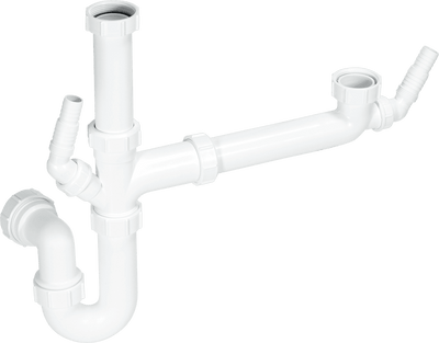 McAlpine 1 1/2" Bowl and a Half Sink Kit & Trap White 40mm SK1A-Mcalpine & C0 Ltd-Oceanair