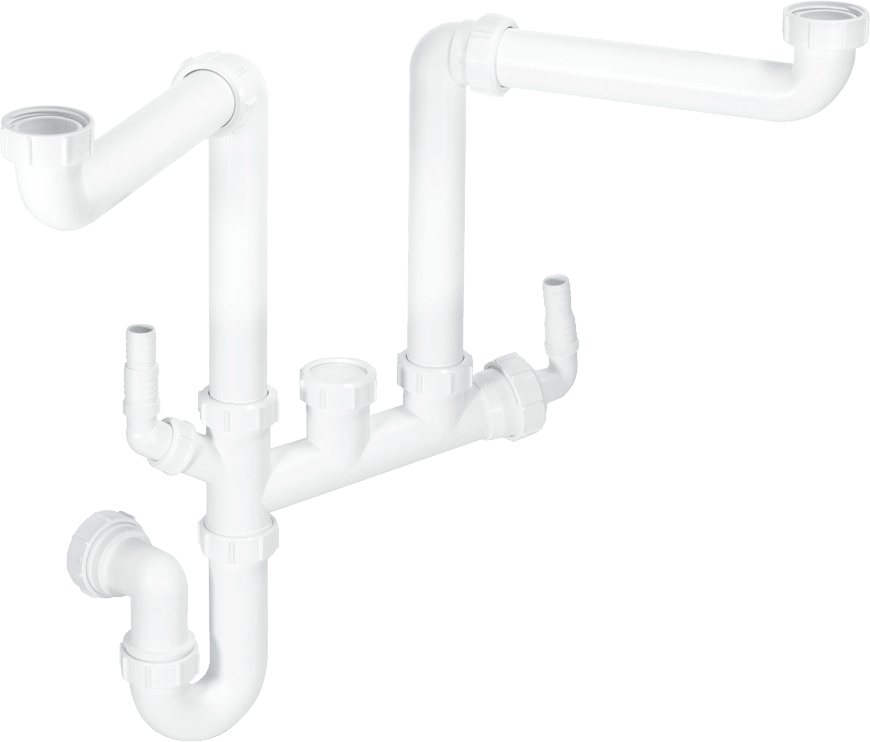 McAlpine 1 1/2" Double Bowl Space Saver Kit White 40mm SSK2