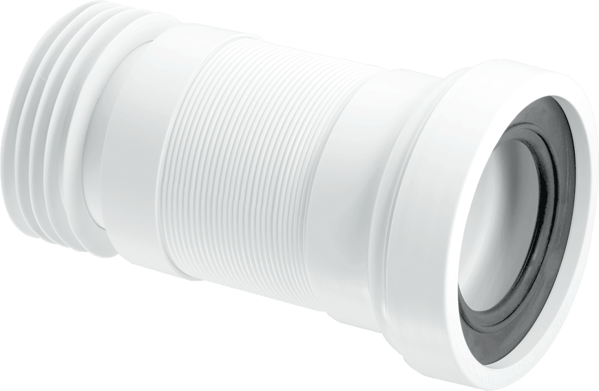 McAlpine 4" Flexible Straight WC Pan Connector White 140mm - 290mm WC-F23R