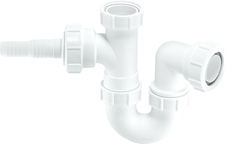 McAlpine Single Appliance Sink Trap White 40mm WM2-Mcalpine & C0 Ltd-Oceanair