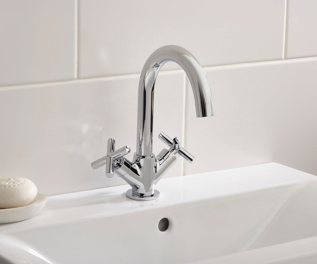 Bristan Naxos Basin Mixer Tap With Clicker Waste Chrome NAX BAS C-Bristan-Oceanair