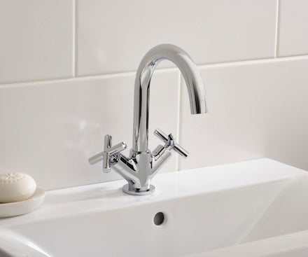 Bristan Naxos Basin Mixer Tap With Clicker Waste Chrome NAX BAS C-Bristan-Oceanair