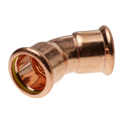 Pressfit Gas 45 Degree Equal Elbow 22mm Copper PFGE/45-22