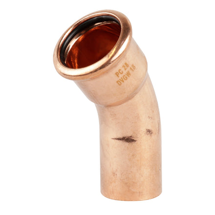 Pressfit M Profile Water 45 Degree Street Elbow 35mm Copper PFWES/45-35