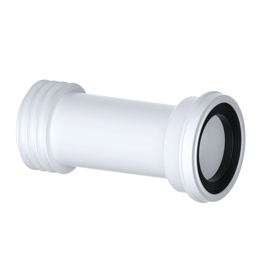 Viva Easi-Fit 110mm Rigid Extended Straight WC Pan Connector 265mm White PP0001/B