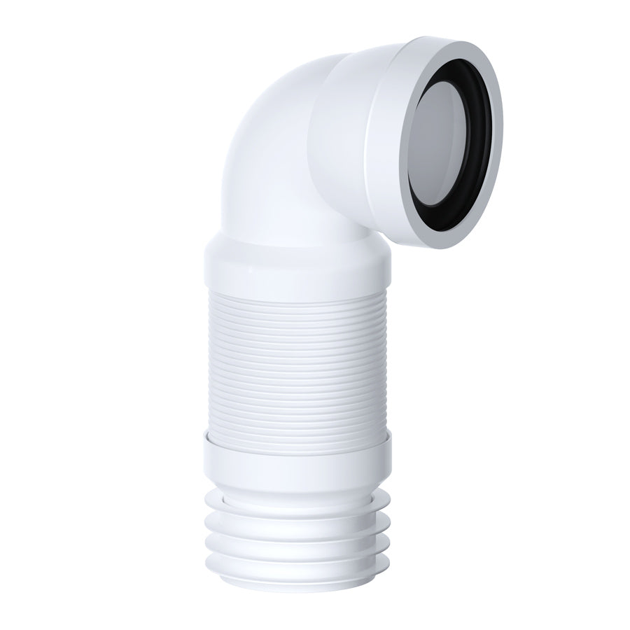 Viva Slinky-Fit 90 Degree Bend Flexible Pan Connector 300 - 600mm White PP0002/B