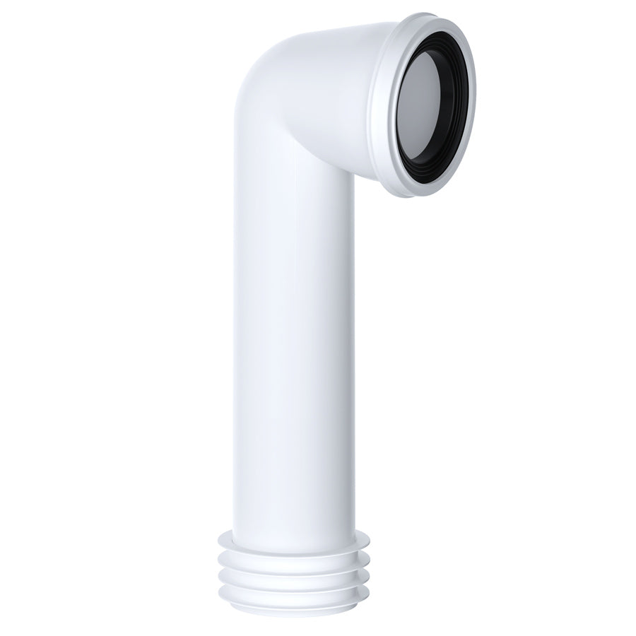 Viva Easi-Fit 110mm Rigid 90 Degree Bend Long Tail Pan Connector White PP0005/B