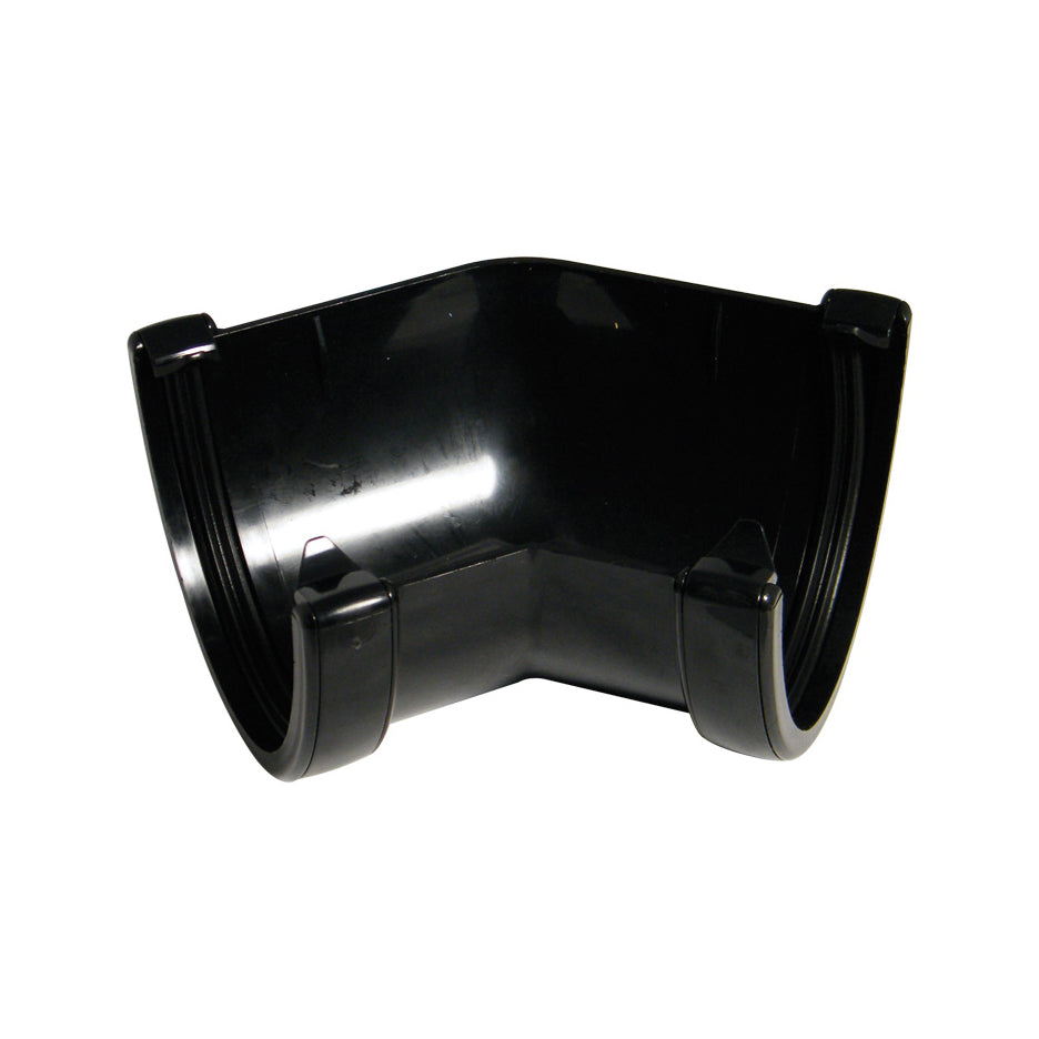 FloPlast 115mm Hi-Cap Half Round Gutter 135 Degree Angle Black RAH2B