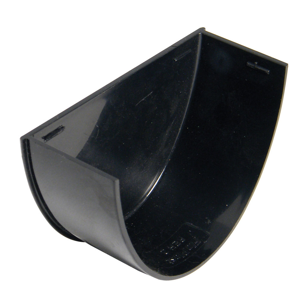 FloPlast uPVC Hi-Cap Half Round Gutter Internal Stopend Black 115mm REH2B