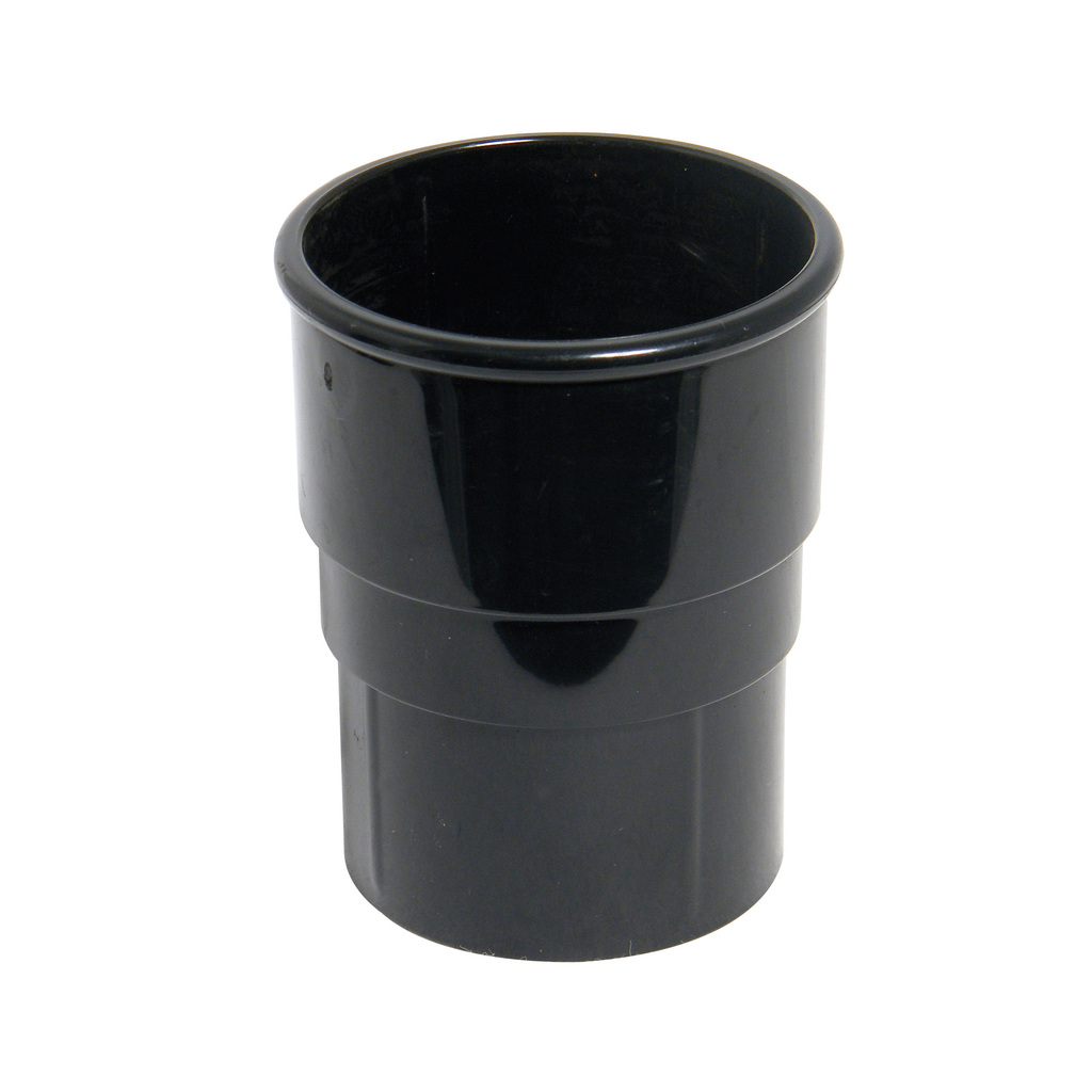 FloPlast Round Downpipe Socket Black 68mm RS1B