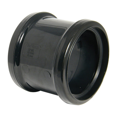 FloPlast Push-Fit Double Socket Coupler Black 110mm SP105B-Floplast (Via Nmbs)-Oceanair