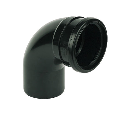 FloPlast Push-Fit 92.5 Degree Single Socket Bend Black 110mm SP161B-Floplast (Via Nmbs)-Oceanair