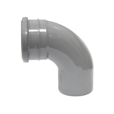 FloPlast Push-Fit 92.5 Degree Single Socket Bend Grey 110mm SP161G