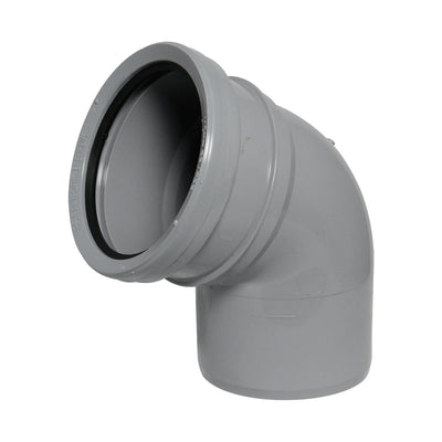 FloPlast Push-Fit 112.5 Degree Single Socket Bend Grey 110mm SP162G