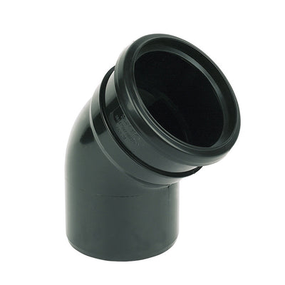 FloPlast Push-Fit 135 Degree Single Socket Bend Black 110mm SP163B-Floplast (Via Nmbs)-Oceanair