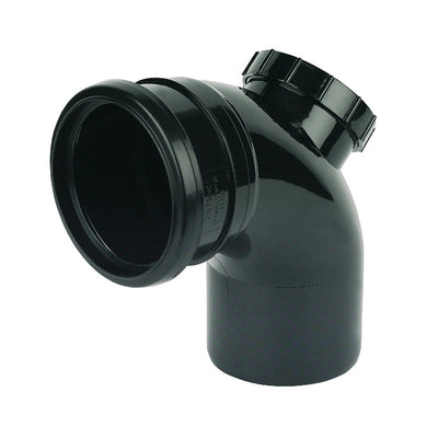 FloPlast Push-Fit 92.5 Degree Single Socket Access Bend Black 110mm SP169B-Floplast (Via Nmbs)-Oceanair
