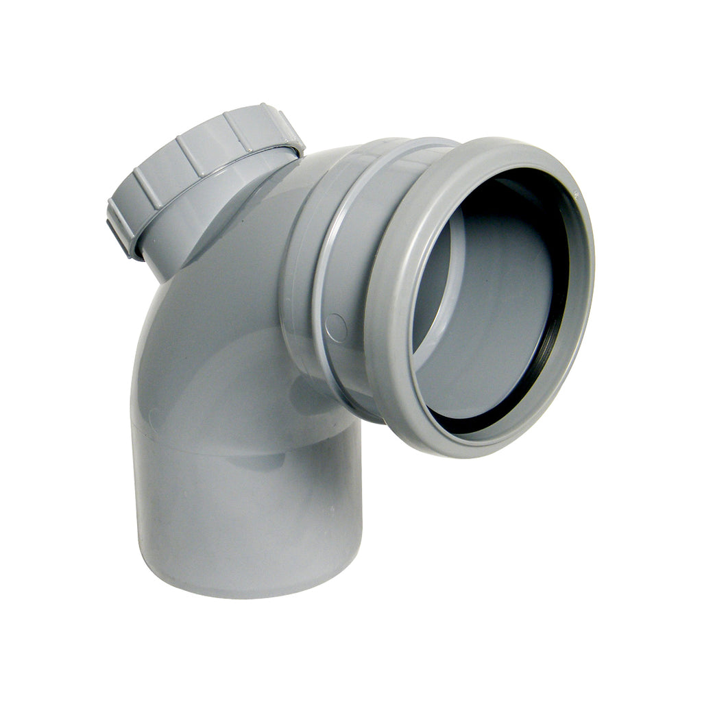 FloPlast Push-Fit 92.5 Degree Single Socket Access Bend Grey 110mm SP169G