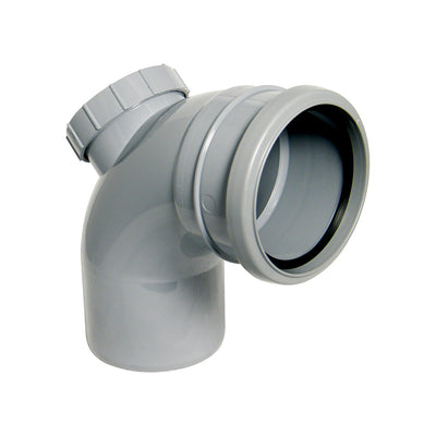 FloPlast Push-Fit 92.5 Degree Single Socket Access Bend Grey 110mm SP169G
