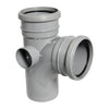 FloPlast Push-Fit 92.5 Degree Double Socket Branch Grey 110mm SP190G-Floplast (Via Nmbs)-Oceanair