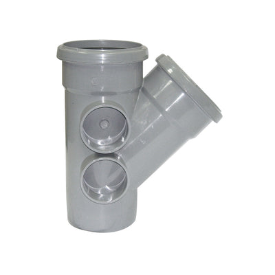 FloPlast Push-Fit 135 Degree Double Socket Branch Grey 110mm SP210G