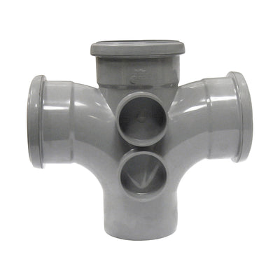 FloPlast Push-Fit Soil 92.5 Degree Double Branch Grey 110mm SP230G