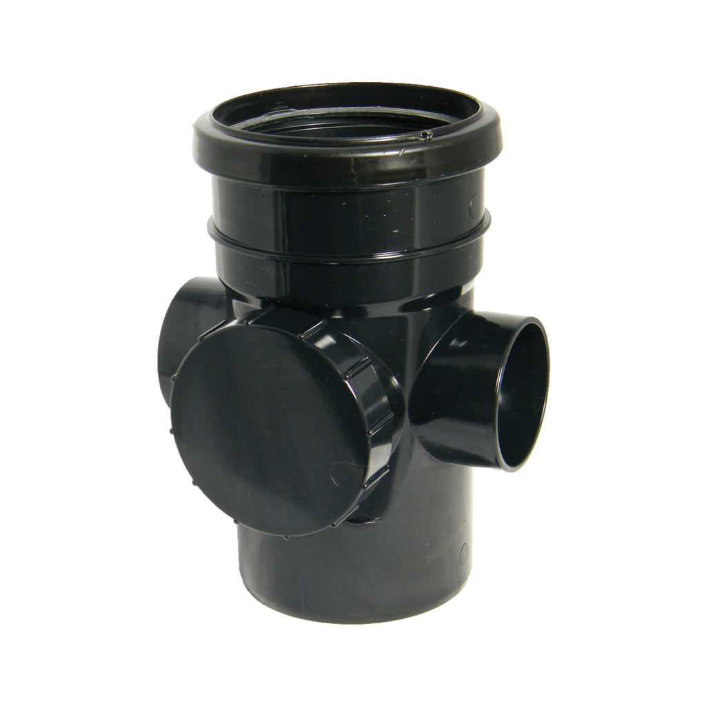 FloPlast Push-Fit Single Socket Access Pipe Black 110mm SP274B-Floplast (Via Nmbs)-Oceanair