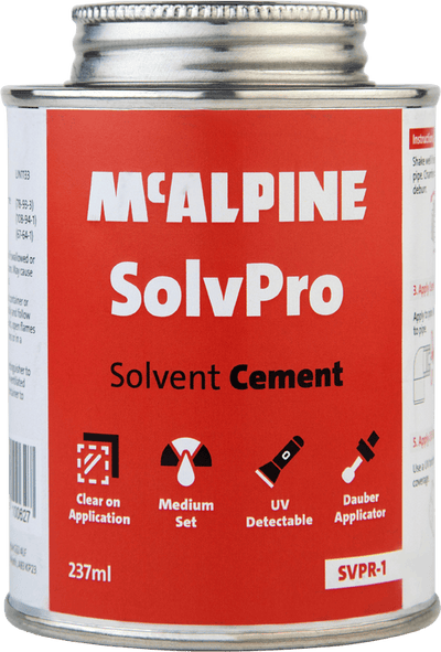 McAlpine SVPR-1 SolvPro Solvent Cement 237ml-F&P Wholesale - Tricom-Oceanair