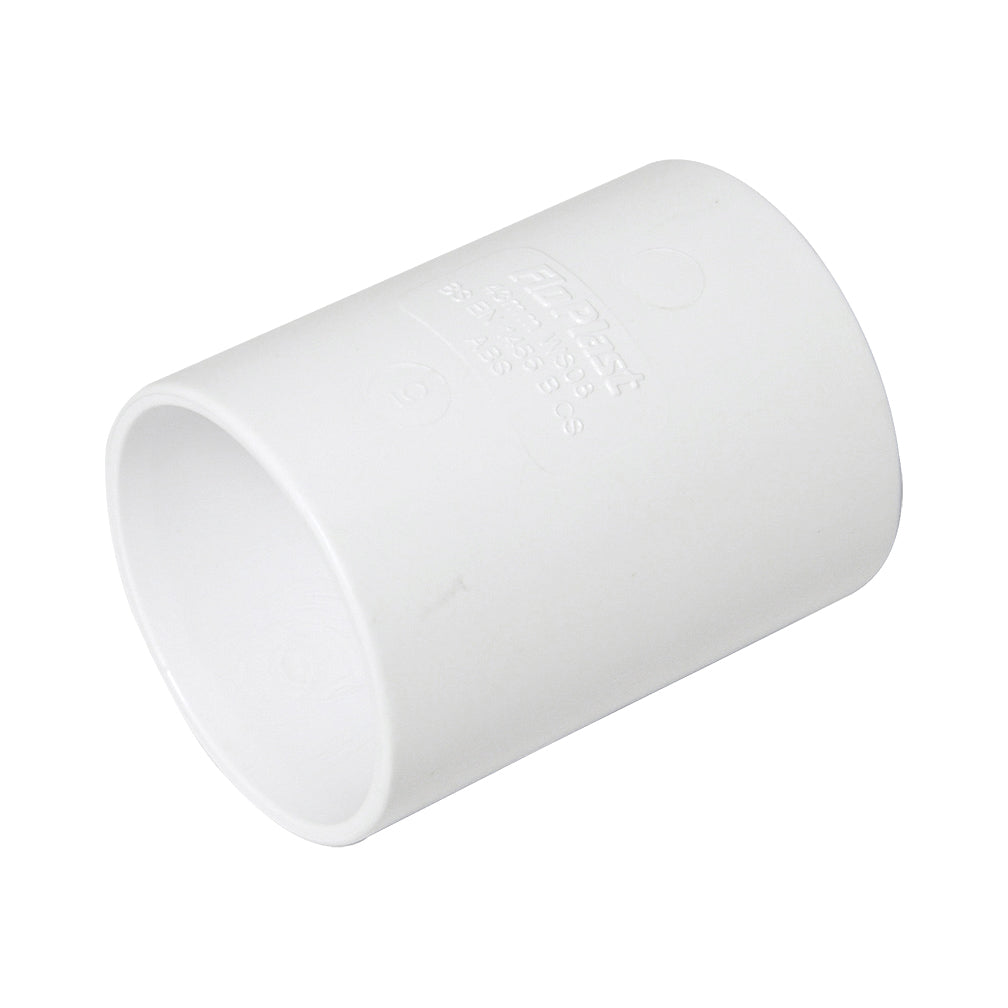 FloPlast ABS Solvent Weld Straight Coupling White 40mm WS08W