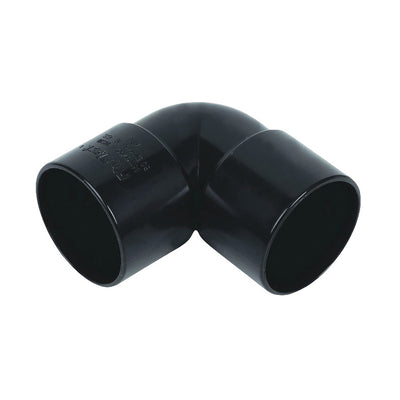 FloPlast ABS Solvent Weld 90 Degree Bend Black 50mm WS12B-Floplast (Via Nmbs)-Oceanair