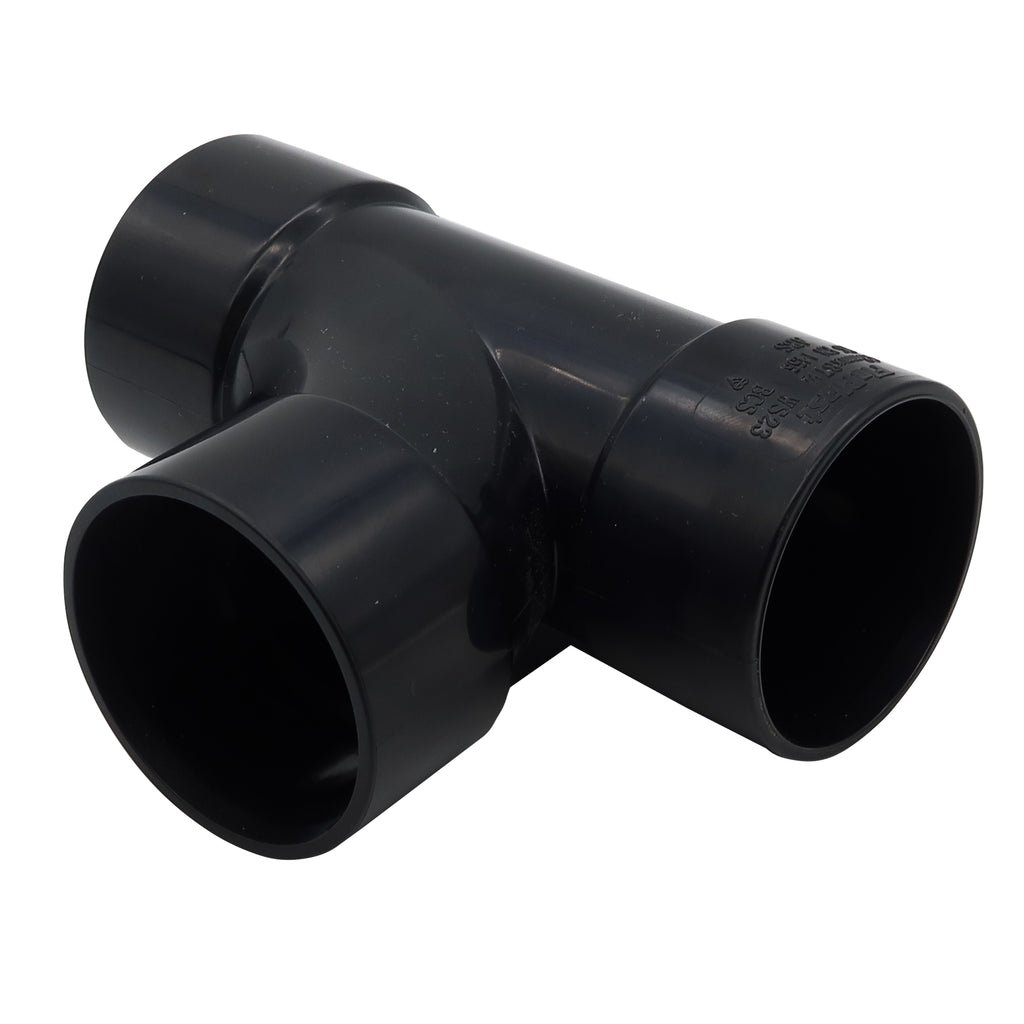 FloPlast ABS Solvent Weld Swept Tee Black 50mm WS24B-Floplast (Via Nmbs)-Oceanair