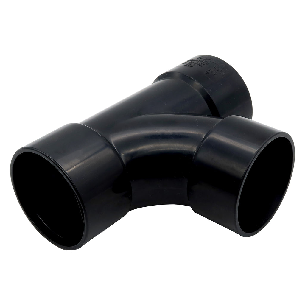 FloPlast ABS Solvent Weld Swept Tee Black 50mm WS24B-Floplast (Via Nmbs)-Oceanair