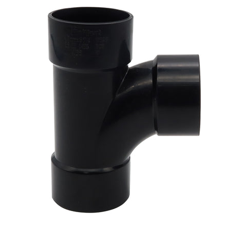 FloPlast ABS Solvent Weld Swept Tee Black 40mm WS23B-Floplast (Via Nmbs)-Oceanair