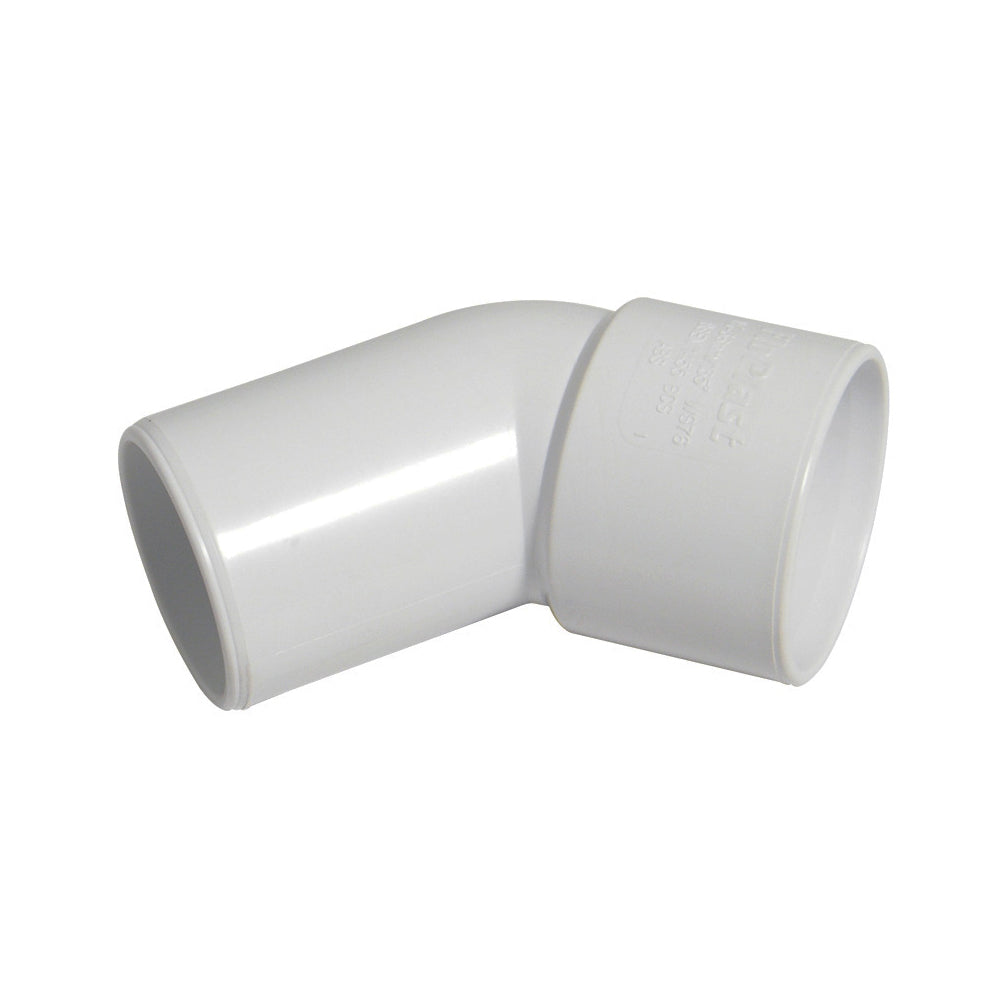 FloPlast ABS Solvent Weld 135 Degree Conversion Bend White 32mm WS76W