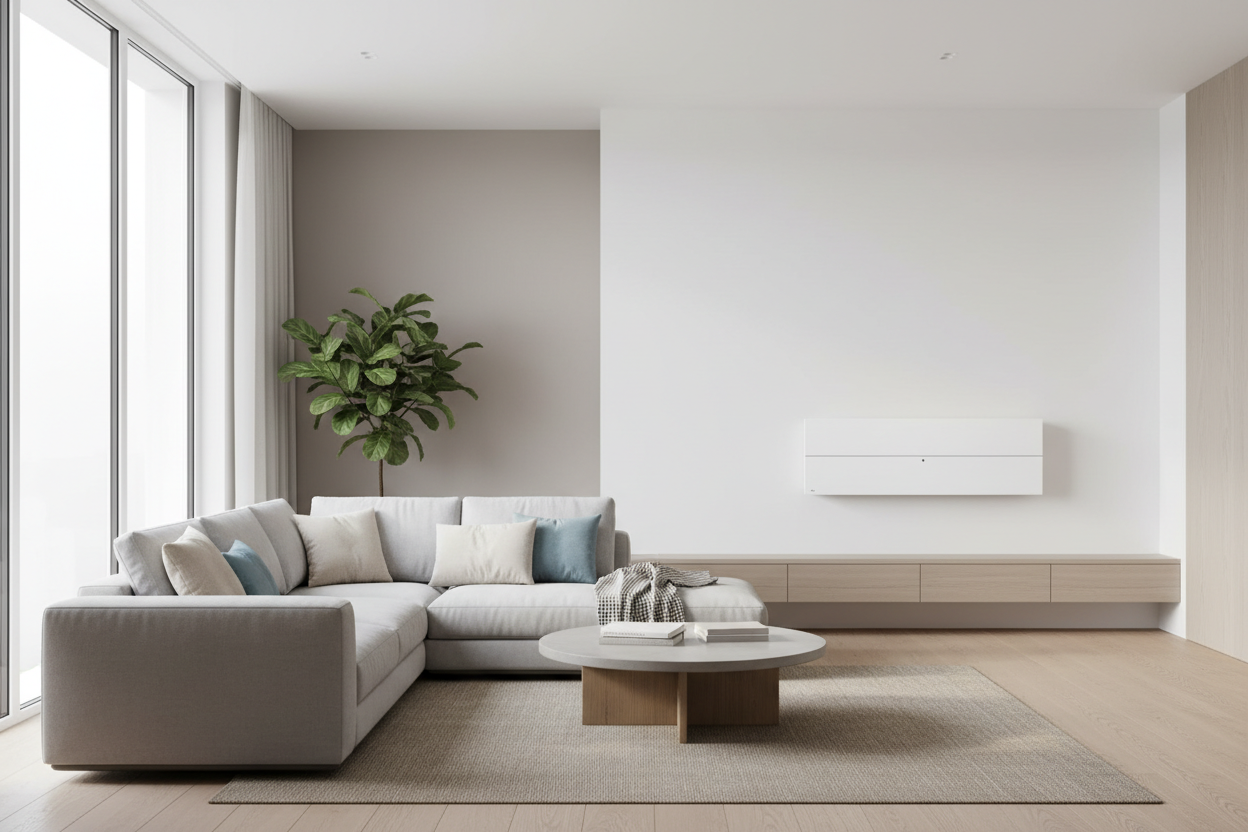 Air-to-water fan coil unit in modern premium interior
