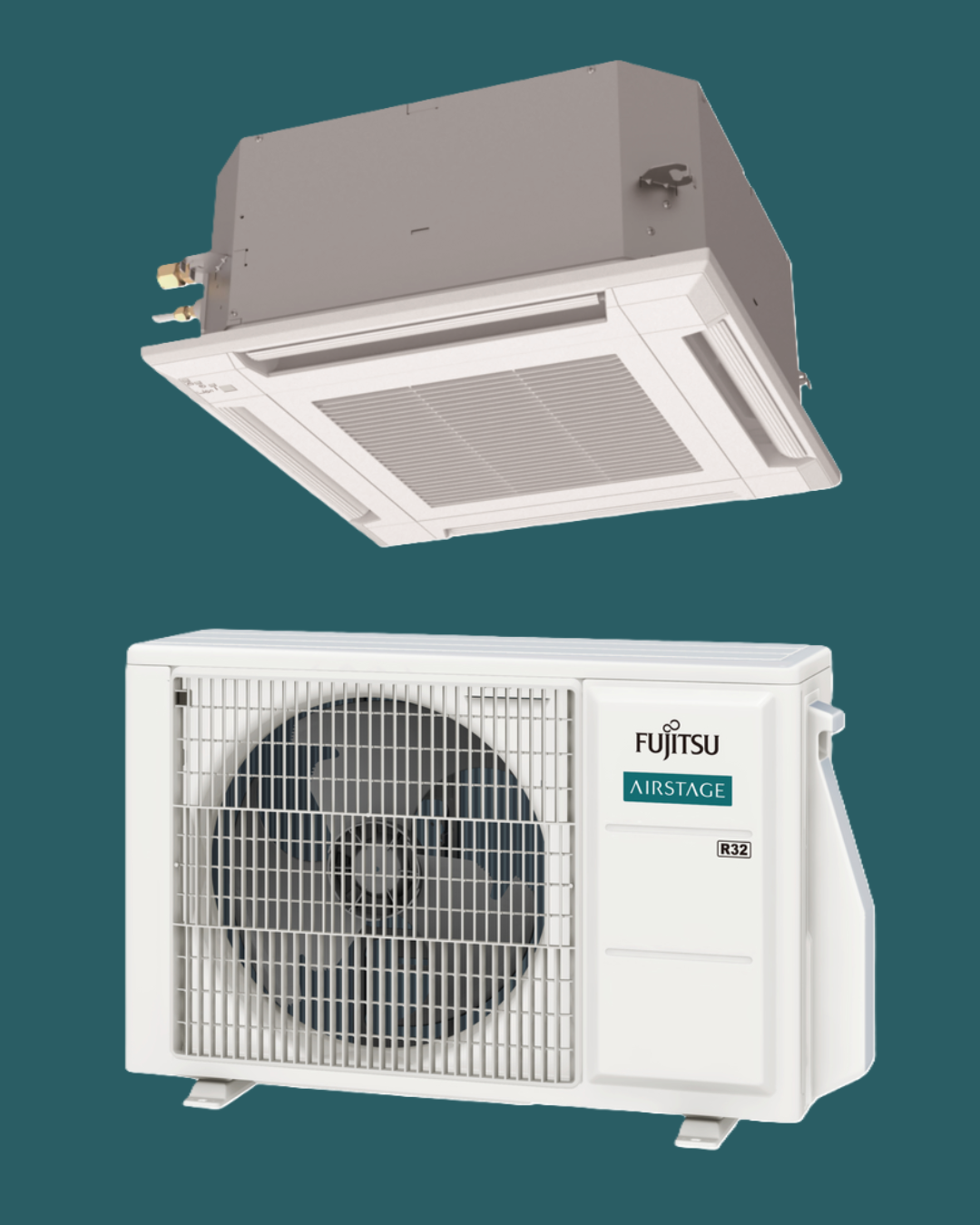 Fujitsu Airstage Eco Compact Cassette 4-Way Flow Range - R32-Fujitsu Airstage-Oceanair