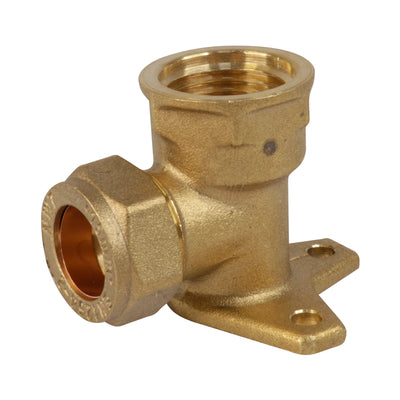 Brass Compression Adapting 90 Degree Wall Plate Elbow 15mm x 1/2" COWPE-15D-Navigator MSL Ltd-Oceanair