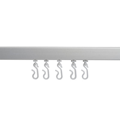 Croydex Profile 800 L-Shaped Shower Curtain Rail 760mm X 1675mm Silver GP85700-Croydex-Oceanair