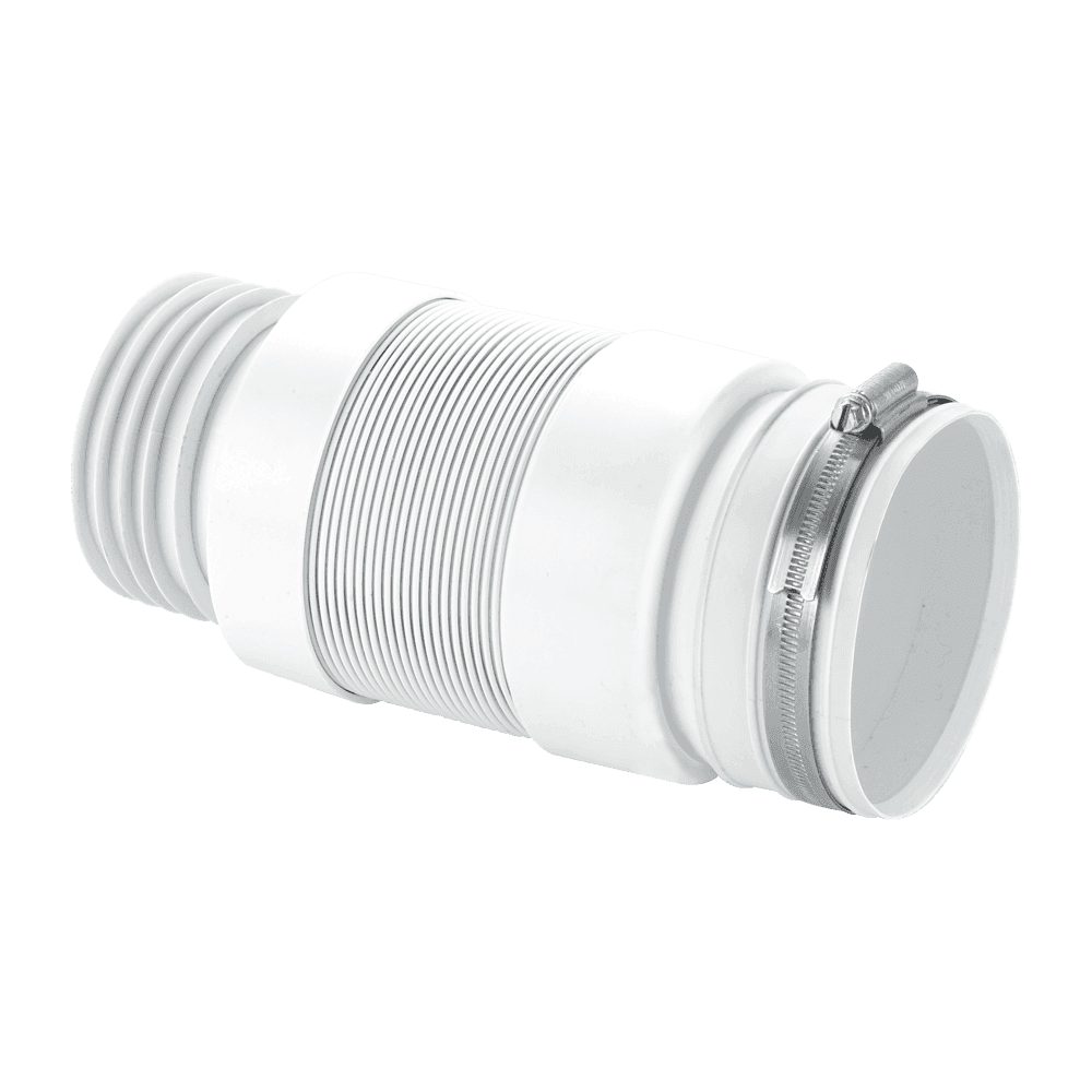 McAlpine 90mm Flexible Straight Back to Wall WC Pan Connector WC-F21S