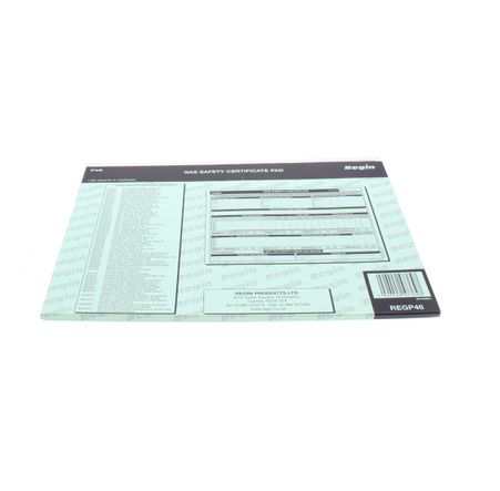 Regin REGP46 Gas Safety/Landlords Certificate Pad-Direct Heating Spares-Oceanair