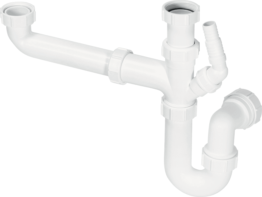 McAlpine 1 1/2" Bowl and a Half Sink Kit & Trap White 40mm SK1